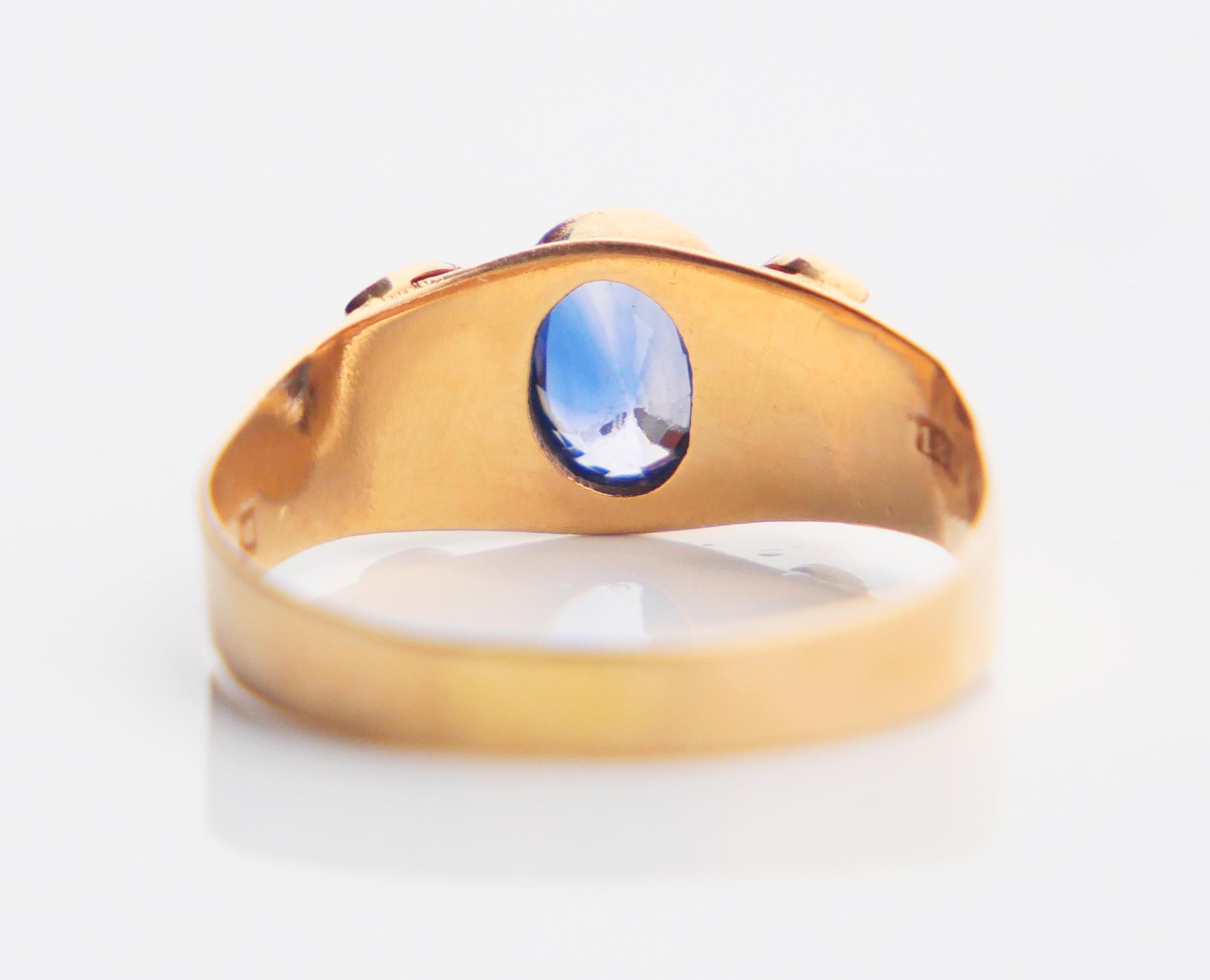 Donna 1913 Anello di Anna blu naturale con zaffiro Nature Perle massicce 18K ØUS6.25 / 1.89 gr