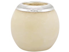 1913 Antique Alabaster and Sterling Silver Match Striker