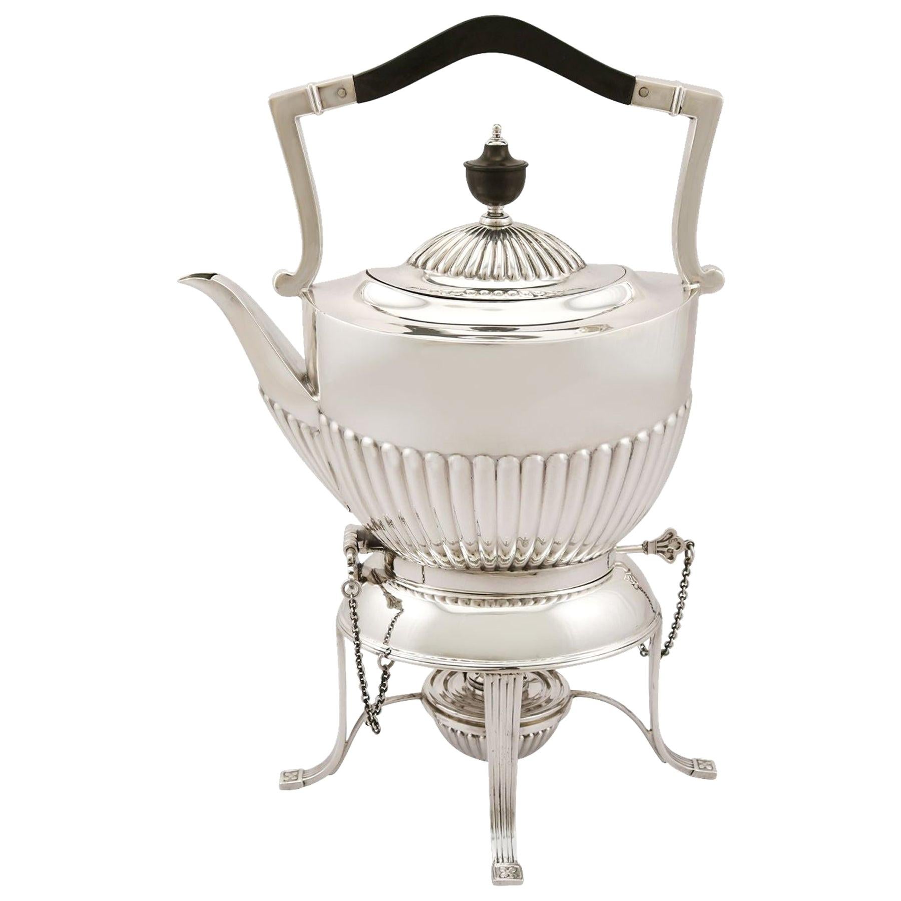 1913 Antique George V Sterling Silver Spirit Tea Kettle