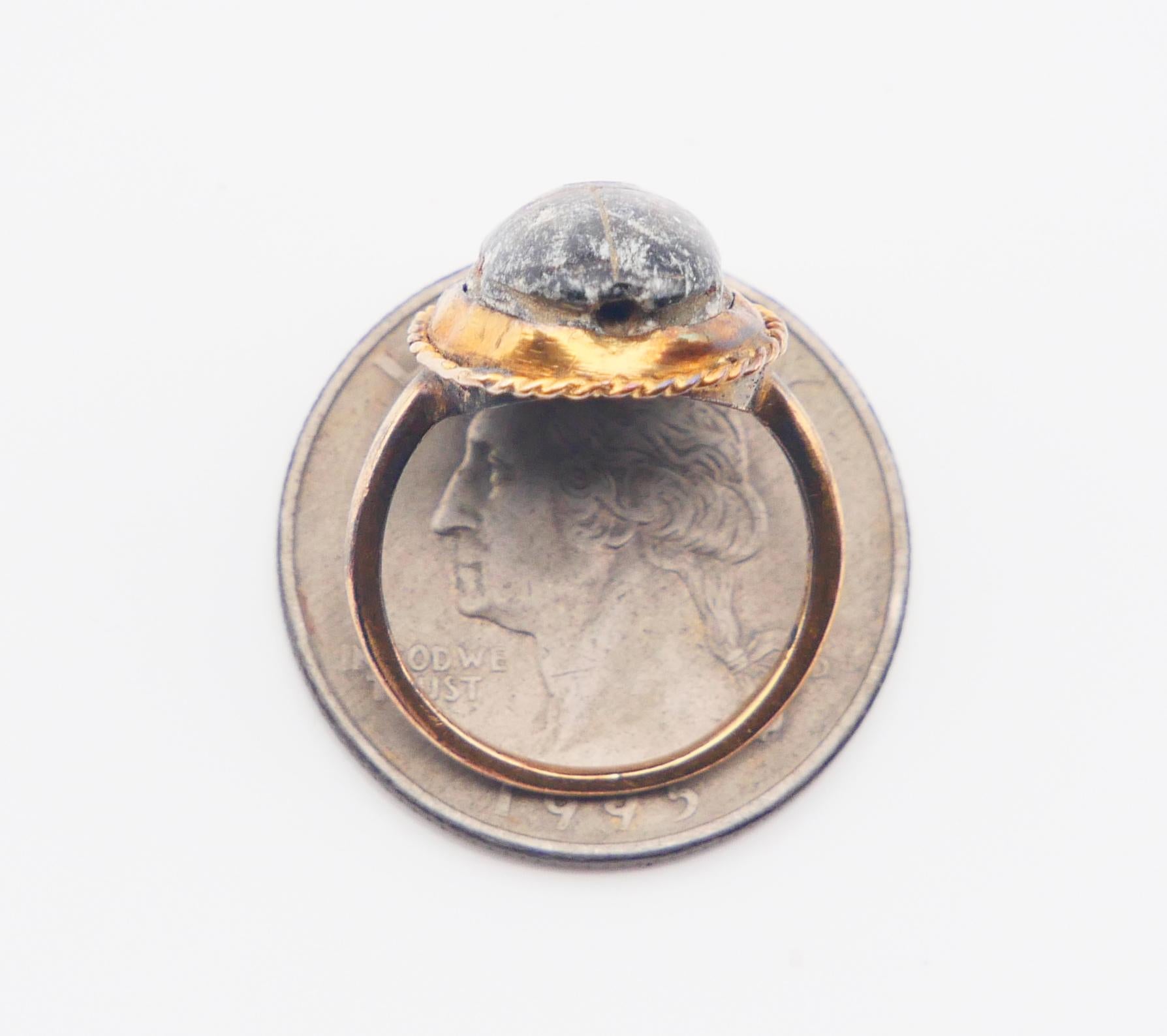 1913 Anello antico Scarabeo egizio in oro giallo 18 carati Ø 5,25US/ 3,5gr in vendita 5