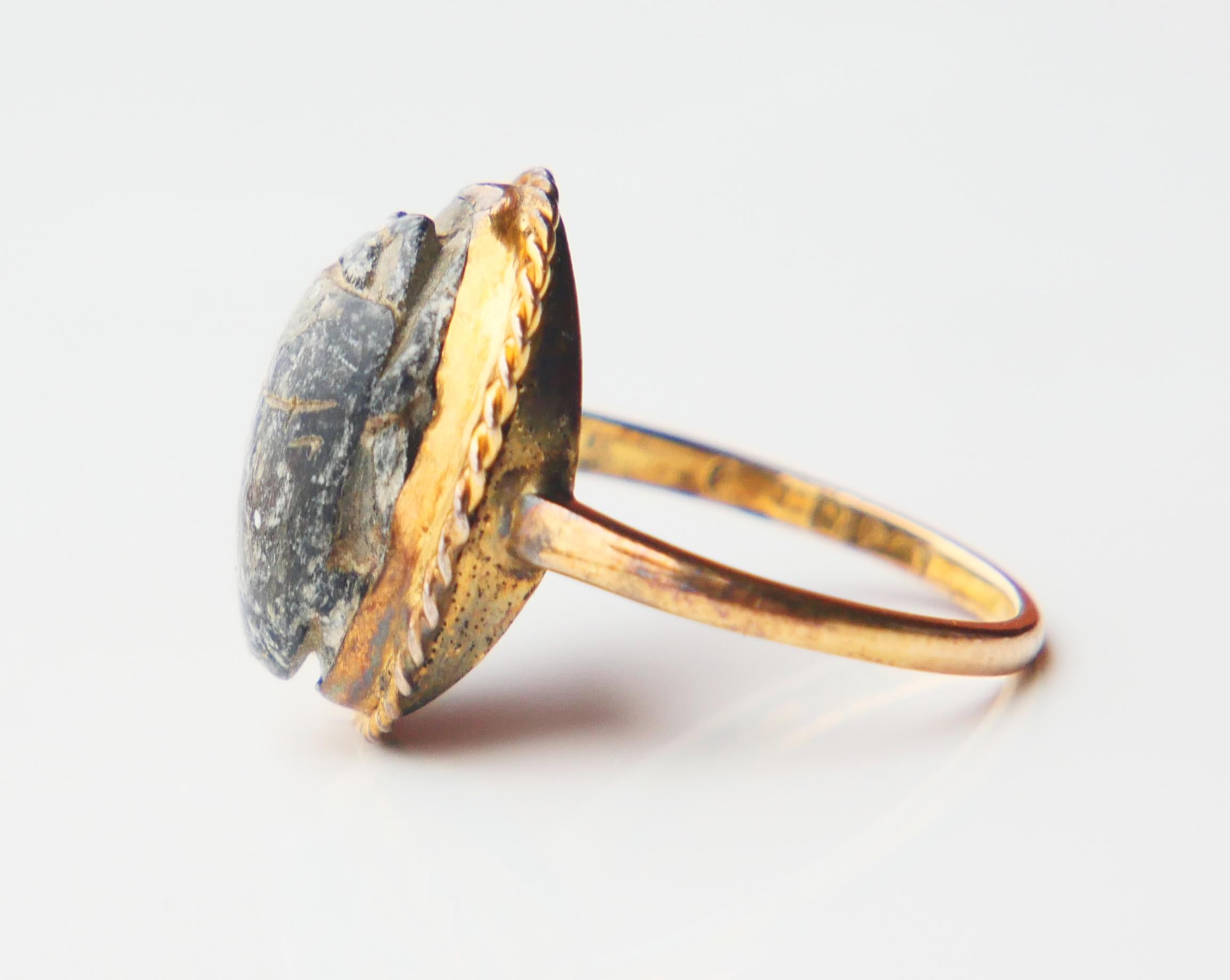 1913 Anello antico Scarabeo egizio in oro giallo 18 carati Ø 5,25US/ 3,5gr in vendita 7
