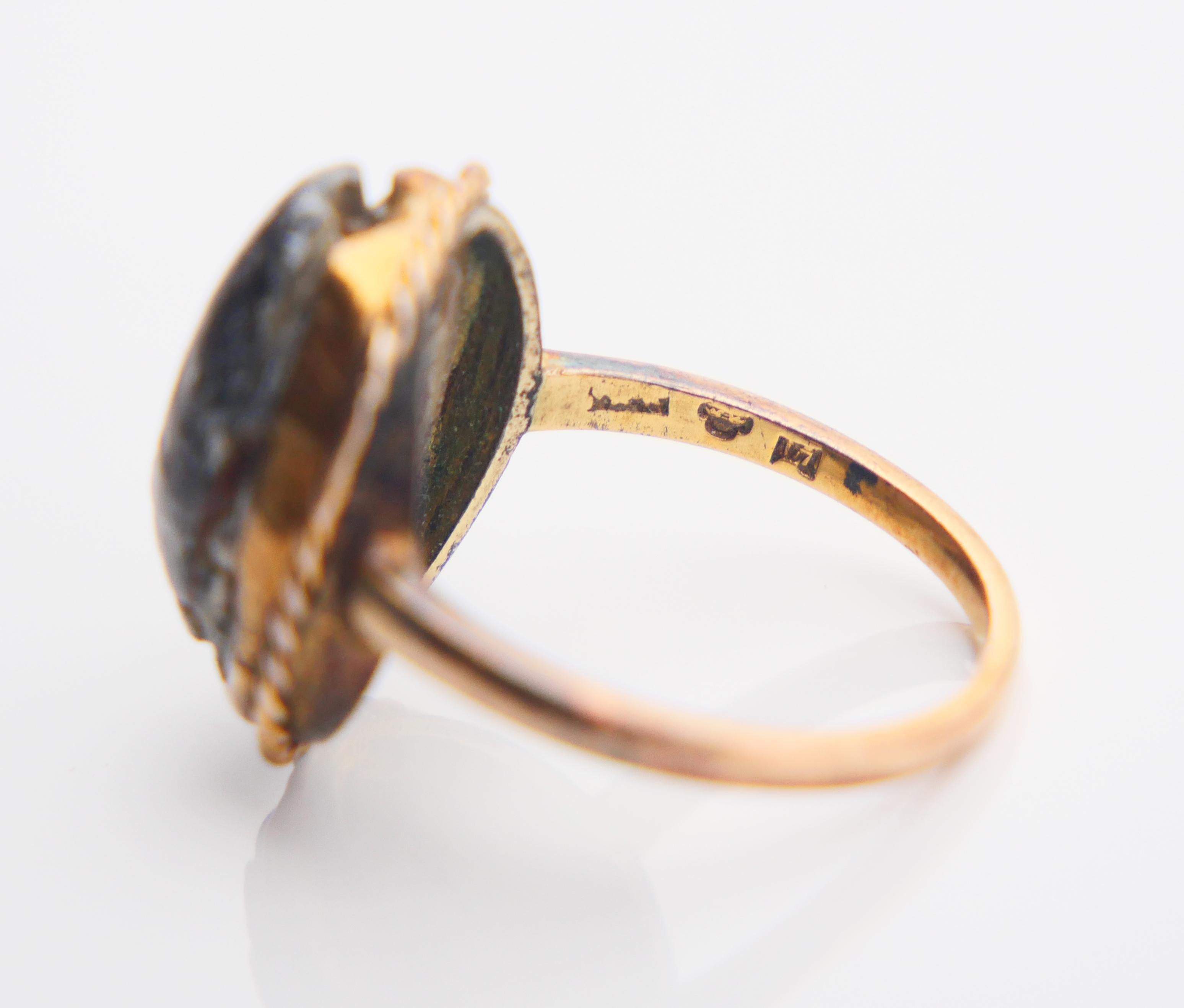 1913 Anello antico Scarabeo egizio in oro giallo 18 carati Ø 5,25US/ 3,5gr in vendita 8