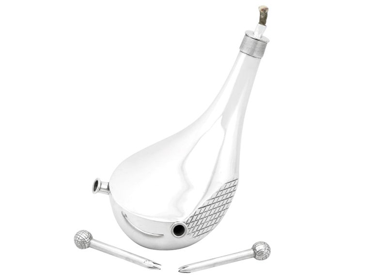 1913 Antique Sterling Silver Golf Club Table Lighter For Sale at 1stDibs