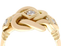 1913 Diamond and Yellow Gold Love Knot Cocktail Ring