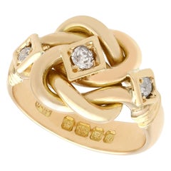 1913 Diamond and Yellow Gold Love Knot Cocktail Ring
