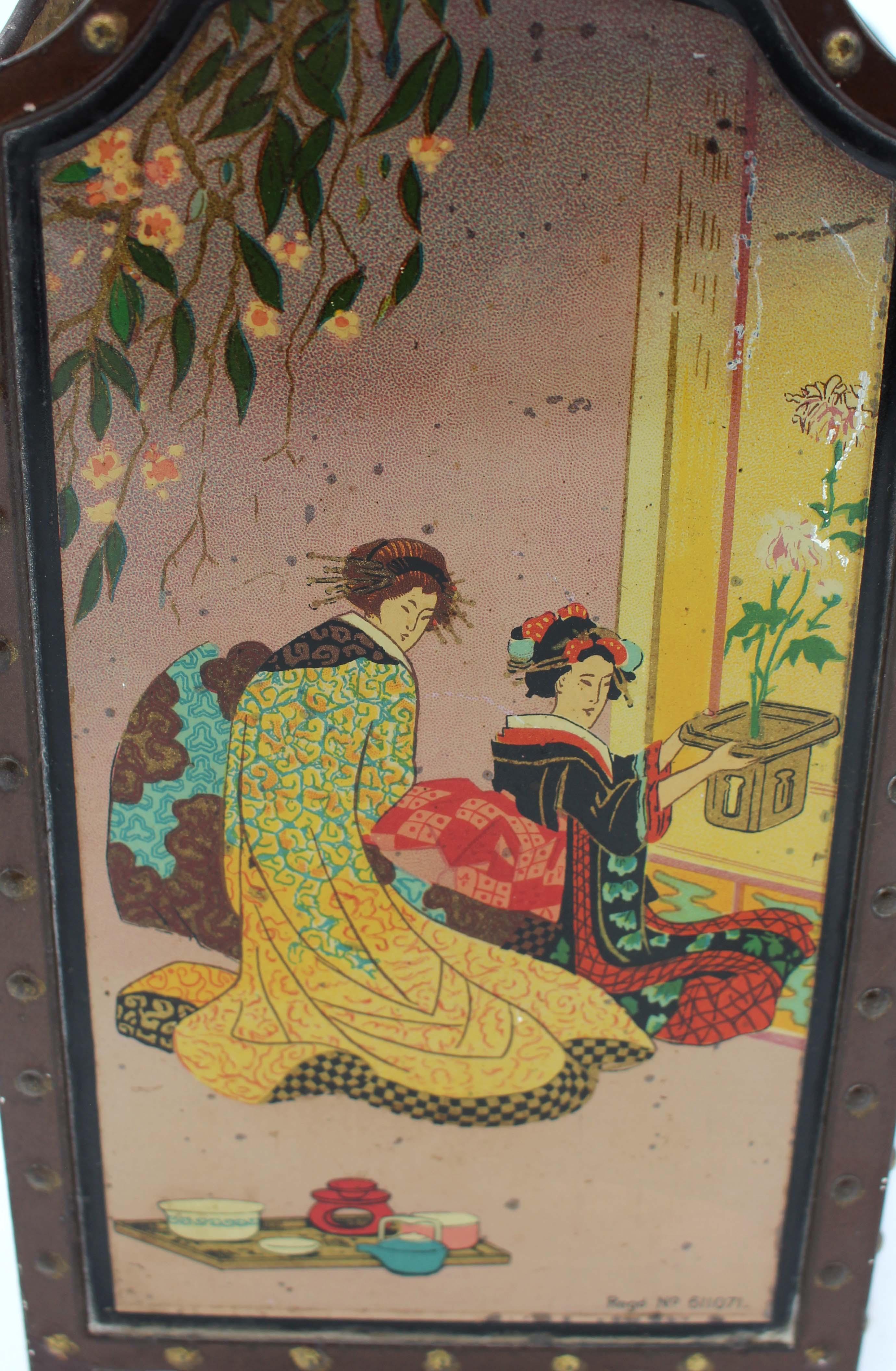20th Century 1913 Huntley & Palmers Japanese Screen Form Biscuit Tin Box For Sale