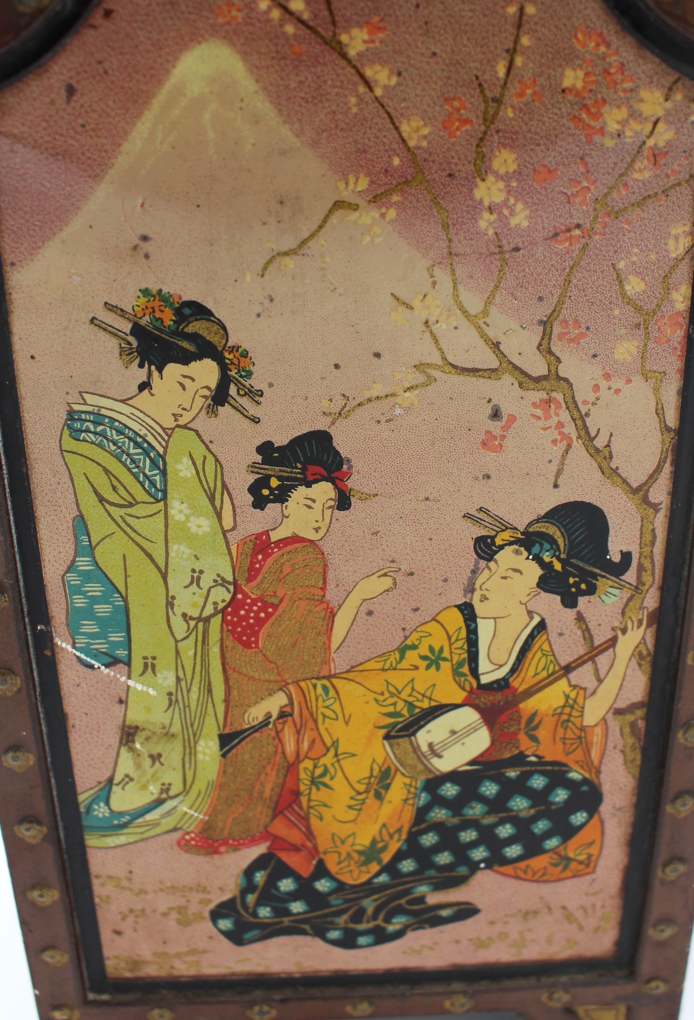 1913 Huntley & Palmers Japanese Screen Form Biscuit Tin Box 2