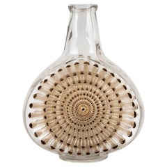 1913 René Lalique, Decanter Reine Marguerite Glass Sepia Patina & Brown Enamel