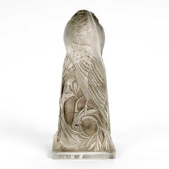 1913 René Lalique - Seal Stamp Pigeons Glass With Grey Patina