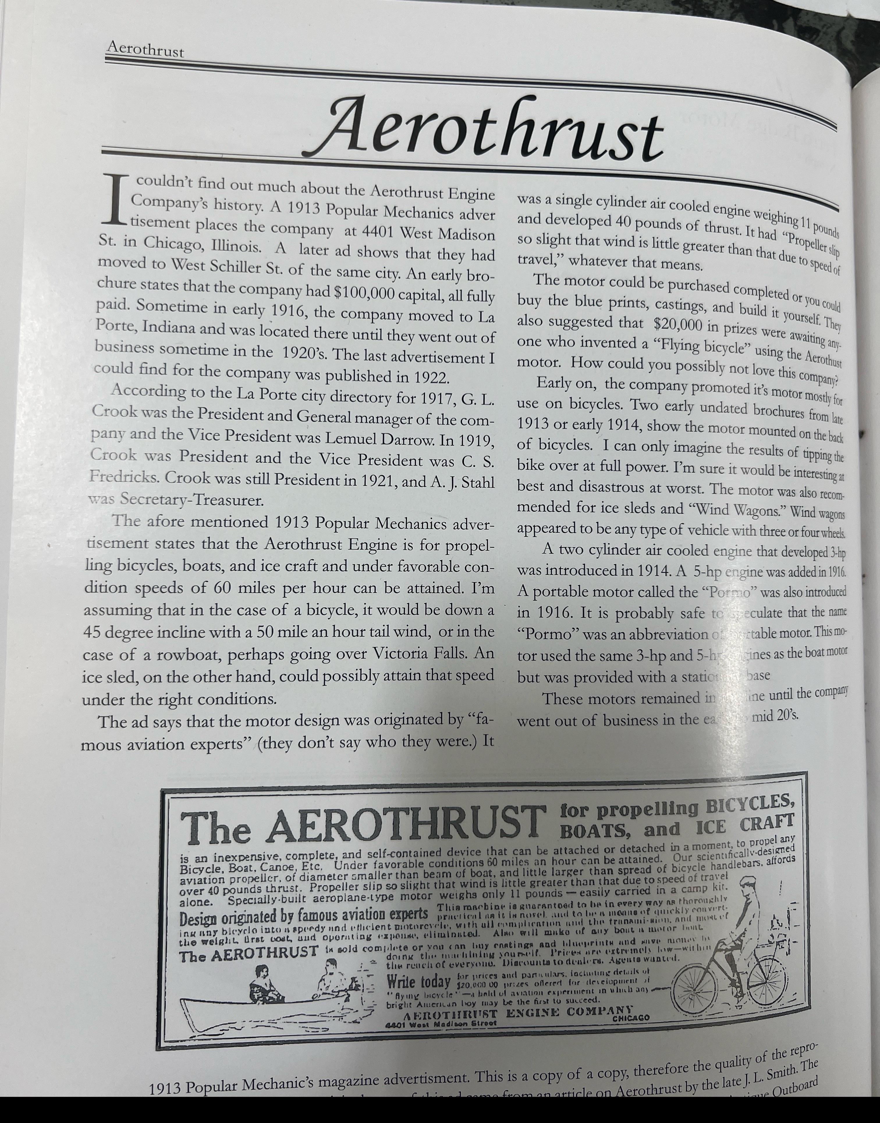 1914 Aerothrust-Fahrrad im Angebot 8