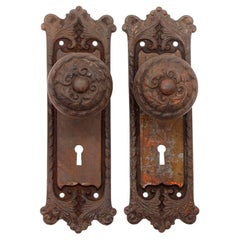 Antique 1914 Lockwood Renaissance Iron Passage Orleans Door Set Done in Cast Iron