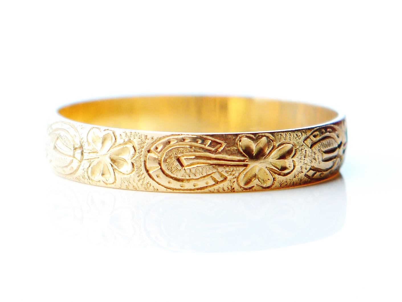 Women's or Men's 1914 Men Wedding Ring solid 18K Yellow Gold Ø US 10.75 /2.9 g