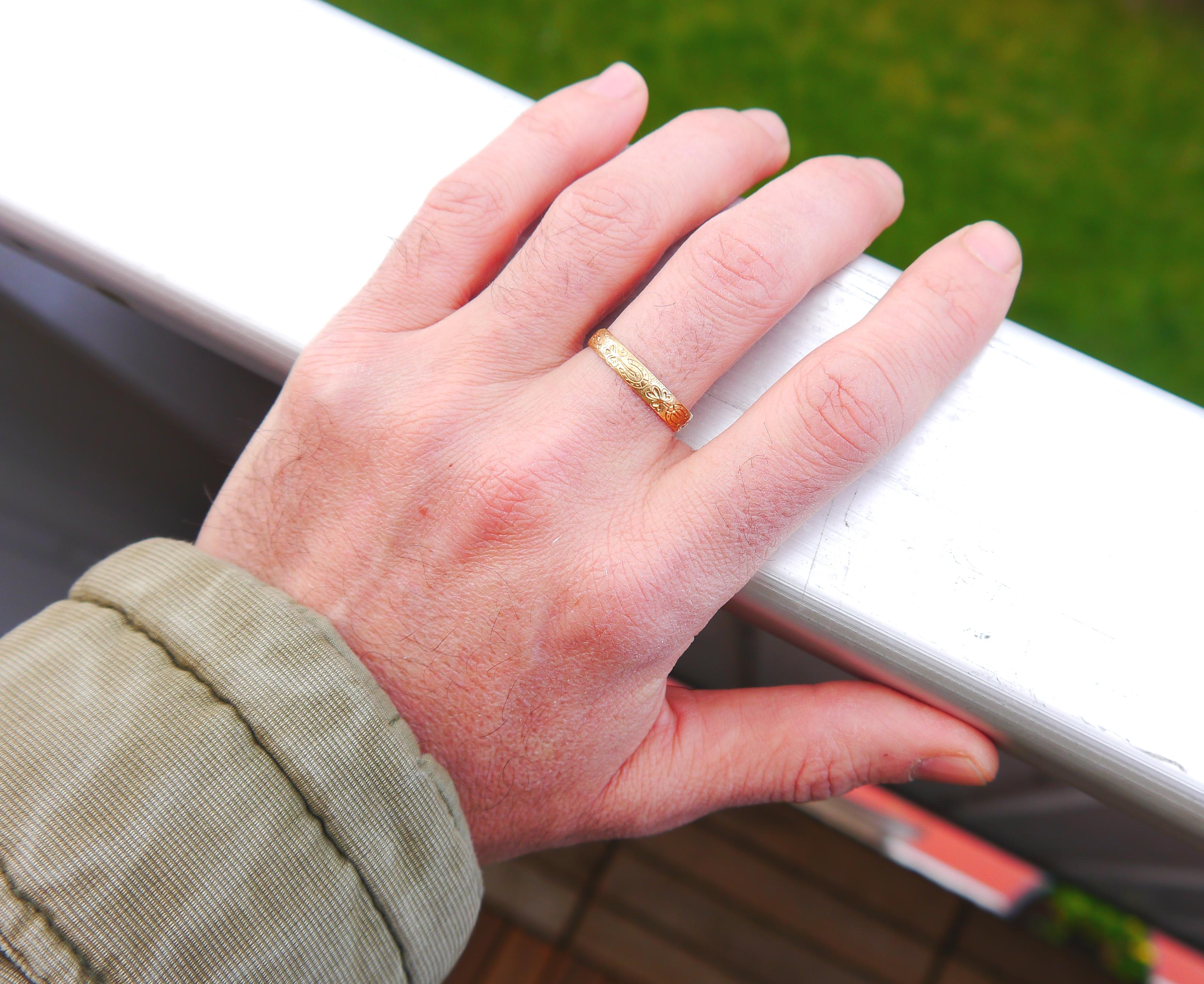 1914 Men Wedding Ring solid 18K Yellow Gold Ø US 10.75 /2.9 g 2
