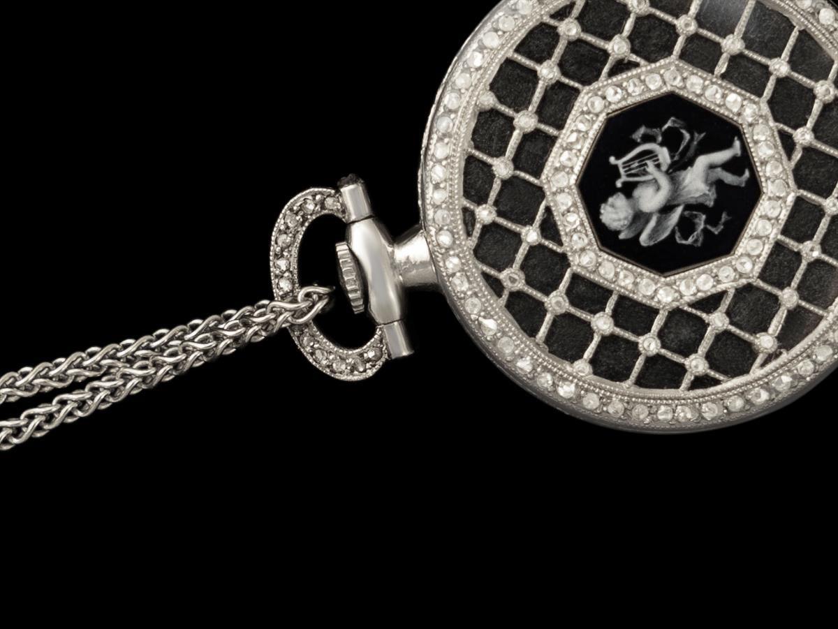Women's 1914 OMEGA Exceptional Vintage Ladies Platinum & Diamond Watch - Omega Papers For Sale