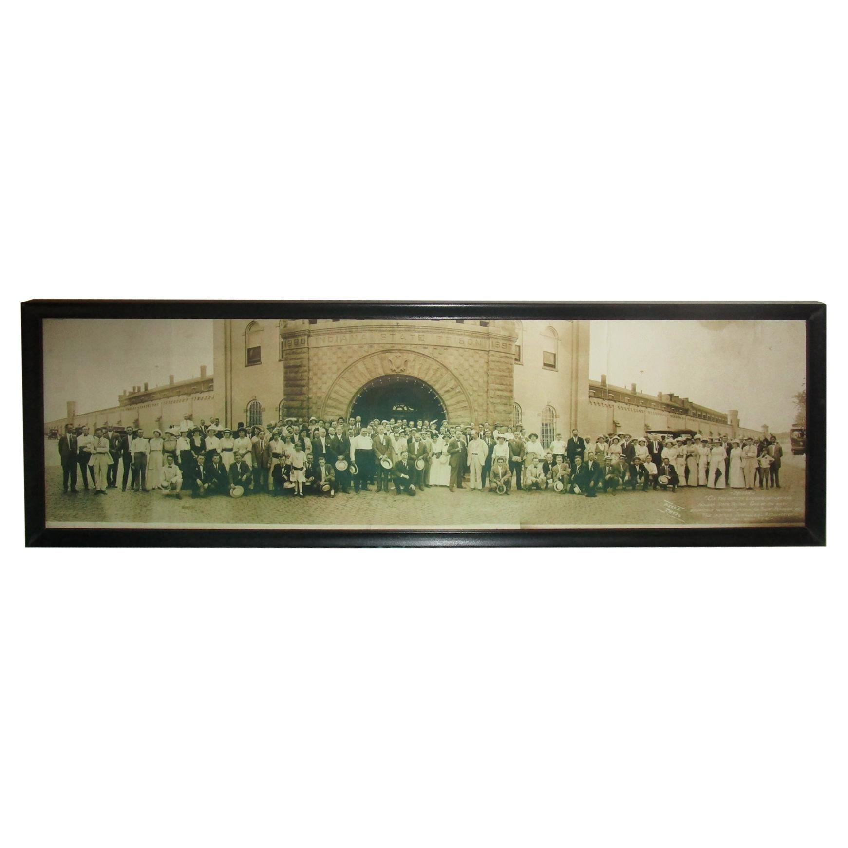 Photography Panoramic 1914 Indiana State Prison on the Outside Looking in For Sale