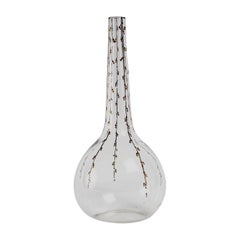 1914 René Lalique, Decanter Delvaux Glass with Black and Gold Enamel