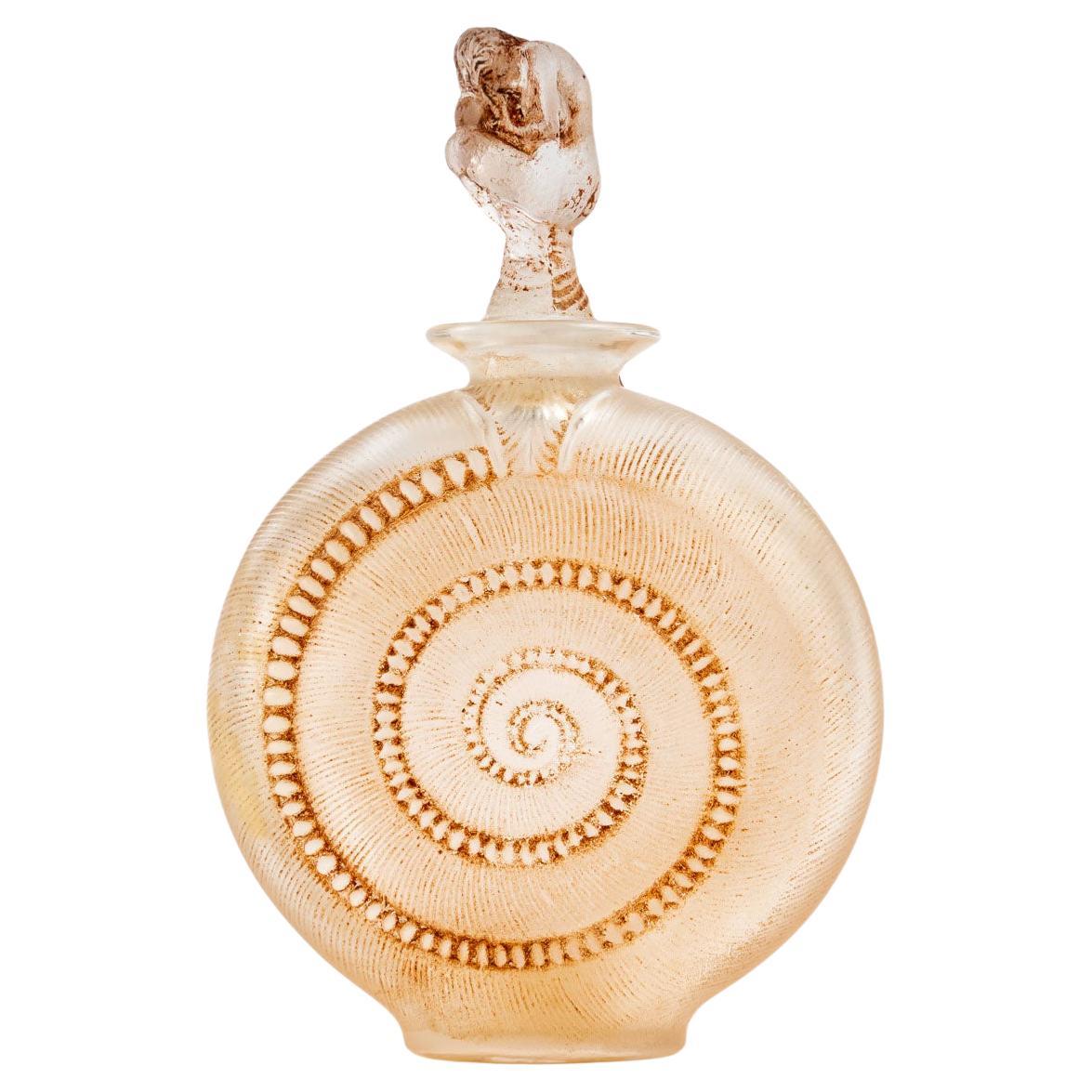 1914 René Lalique Le Succes Perfume Bottle for D'Orsay Glass with Sepia Patina