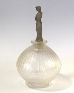 1914 Rene Lalique Roses D'Orsay Perfume Bottle Clear Glass with Grey Patina