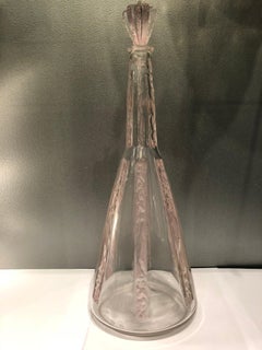 1914 Rene Lalique Six Figurines Decanter Clear and Stained Glass