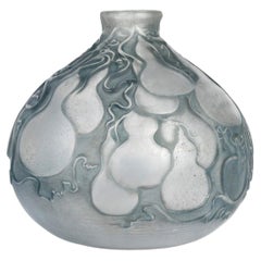1914 René Lalique - Vase Courges Gourds Glass with Blue Grey Patina