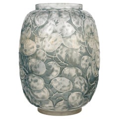 1914 René Lalique - Vase Monnaie du Pape Glass with Blue Patina
