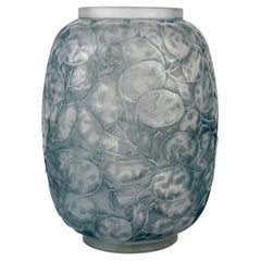 1914 René Lalique - Vase Monnaie du Pape Glass with Blue Patina
