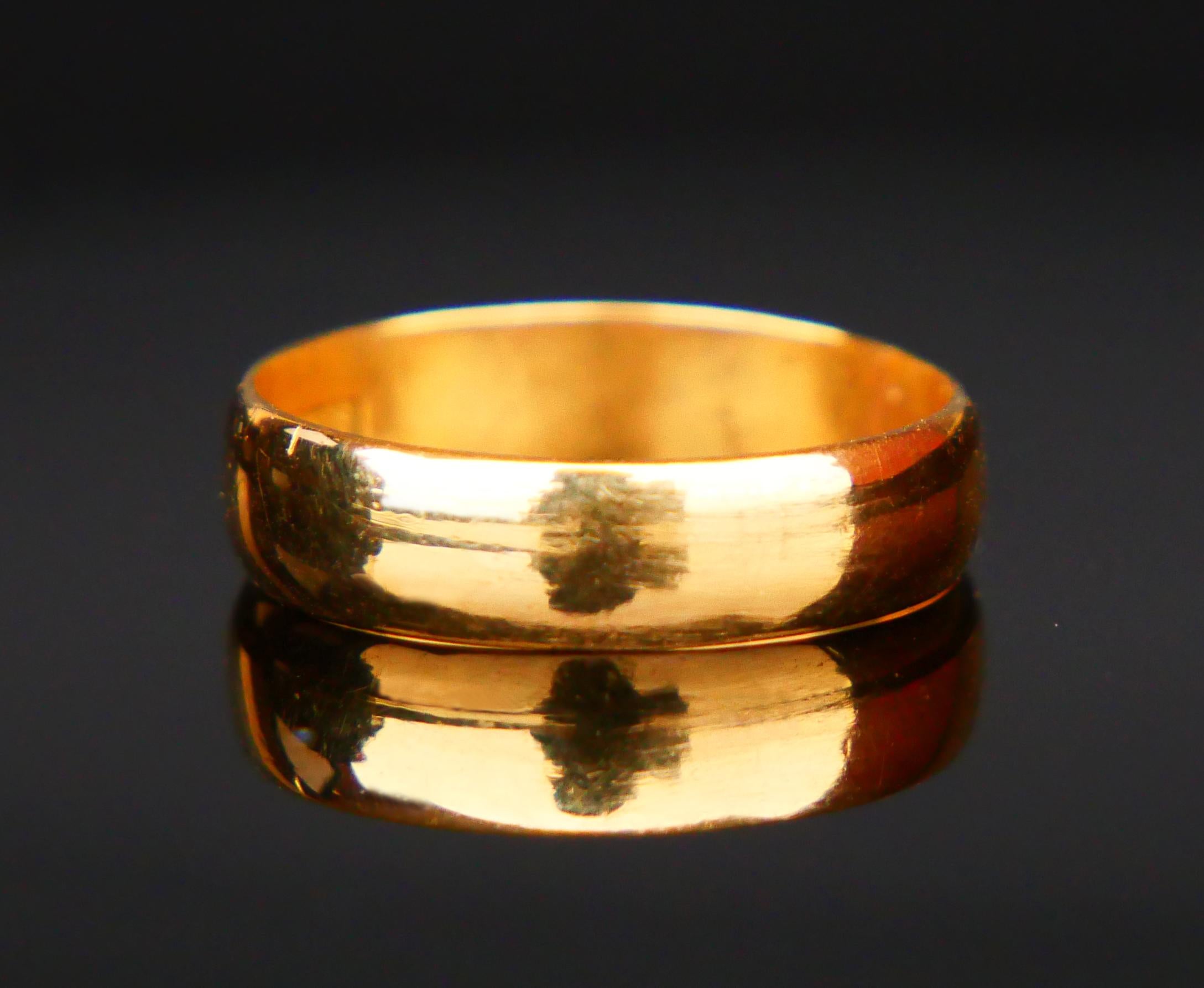 Art Deco 1914 Ring solid 23K Gold Ø 4.5 US / 2.6 gr For Sale