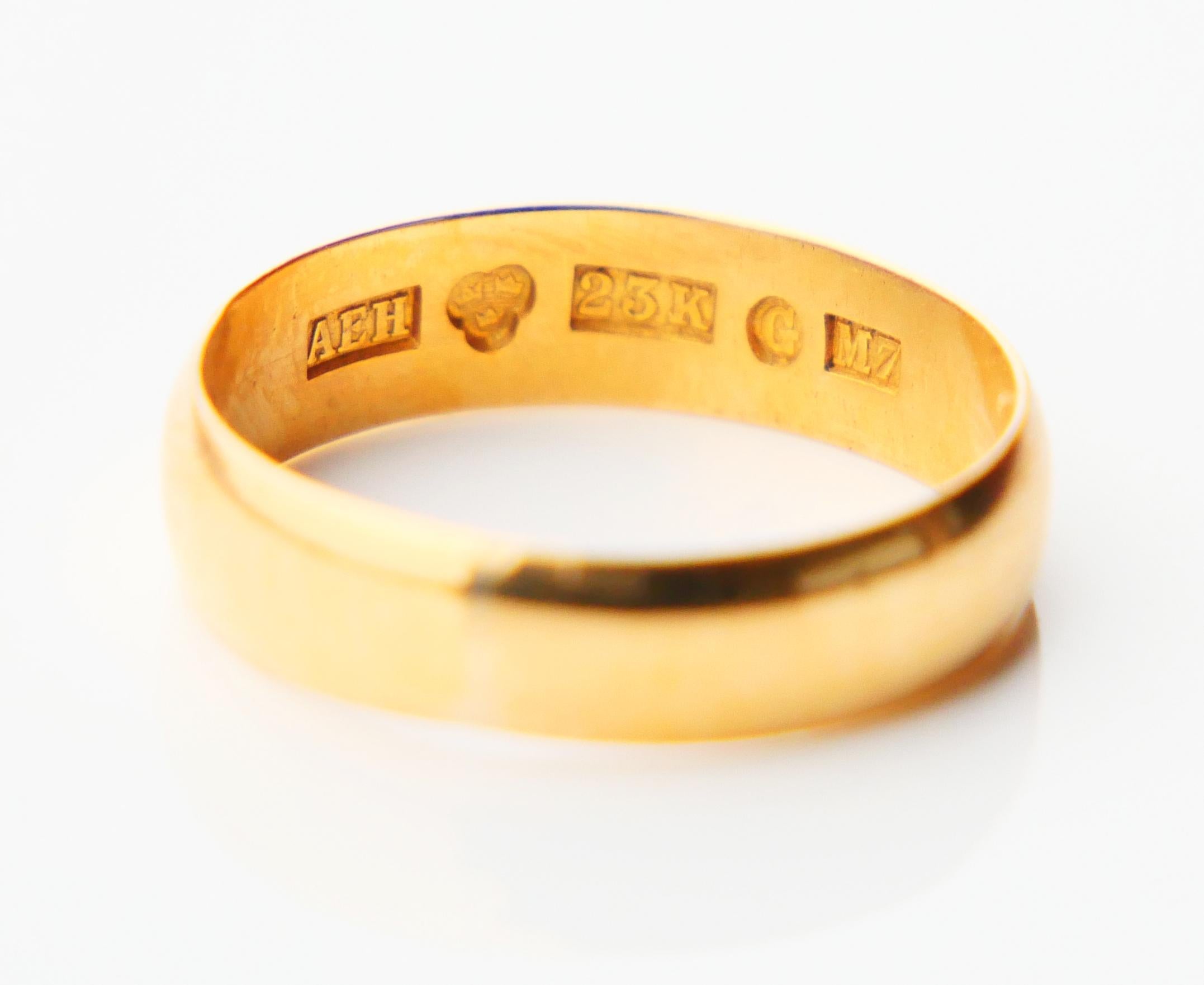 Women's 1914 Ring solid 23K Gold Ø 4.5 US / 2.6 gr For Sale