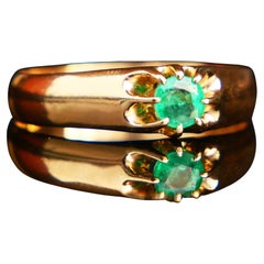 1914 Ring Solitär natürlich 0,3ct. Smaragd massiv 18K Gold ØUS 8.5 / 3.11gr