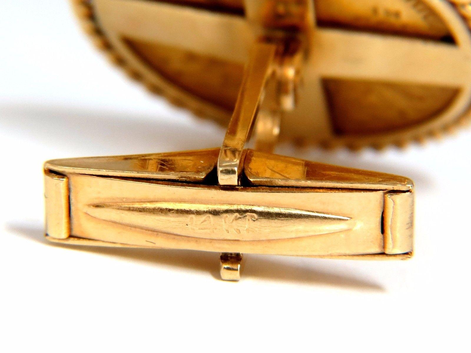 Boutons de manchette BLP « Two » en forme de pièce de monnaie américaine Liberty de 1914 avec détails en émail et torsion de corde 1