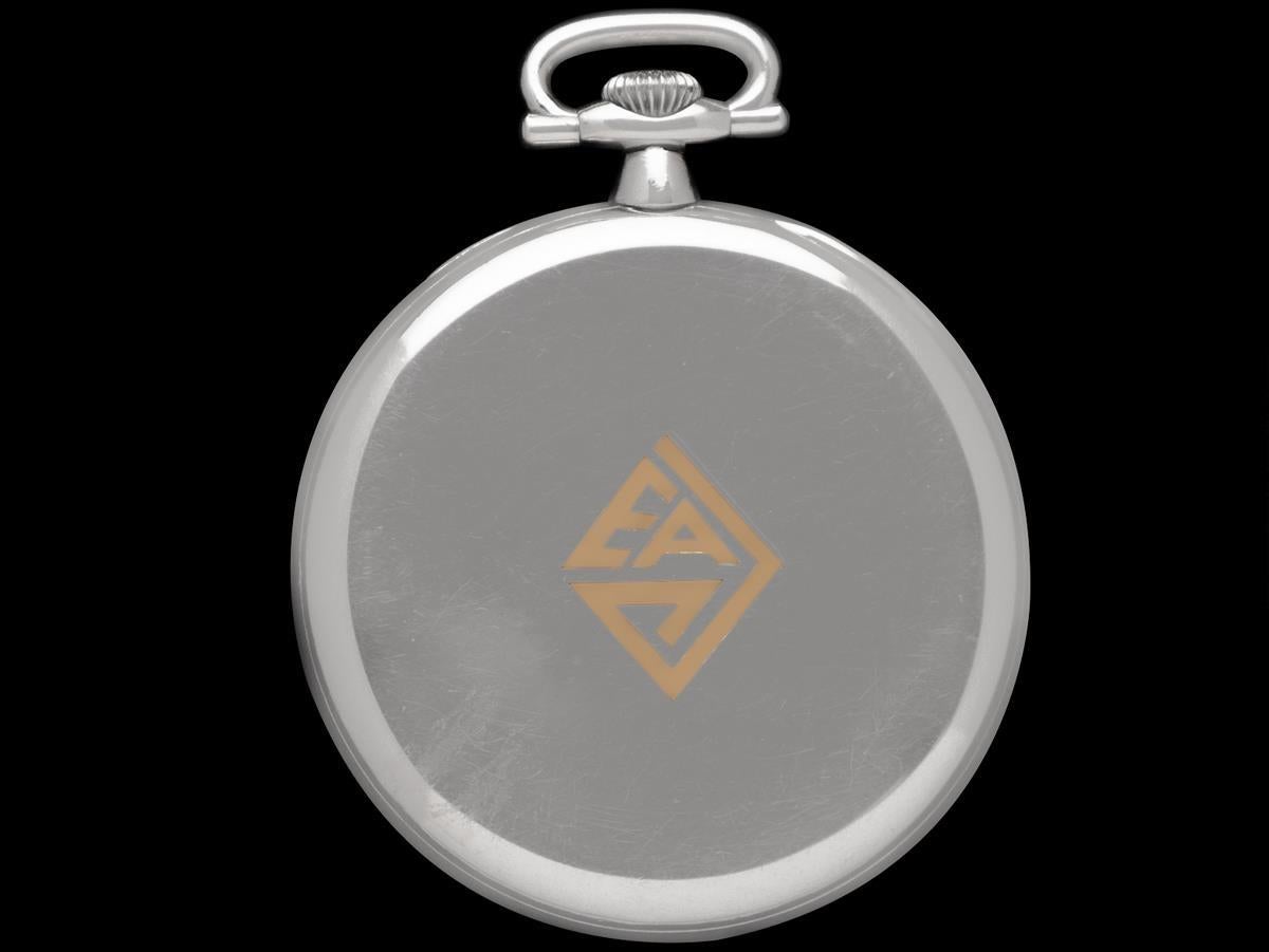 1914 Vacheron & Constantin for Merimont Mens Art Deco 44mm Pocket Watch Platinum In Good Condition For Sale In Suwanee, GA