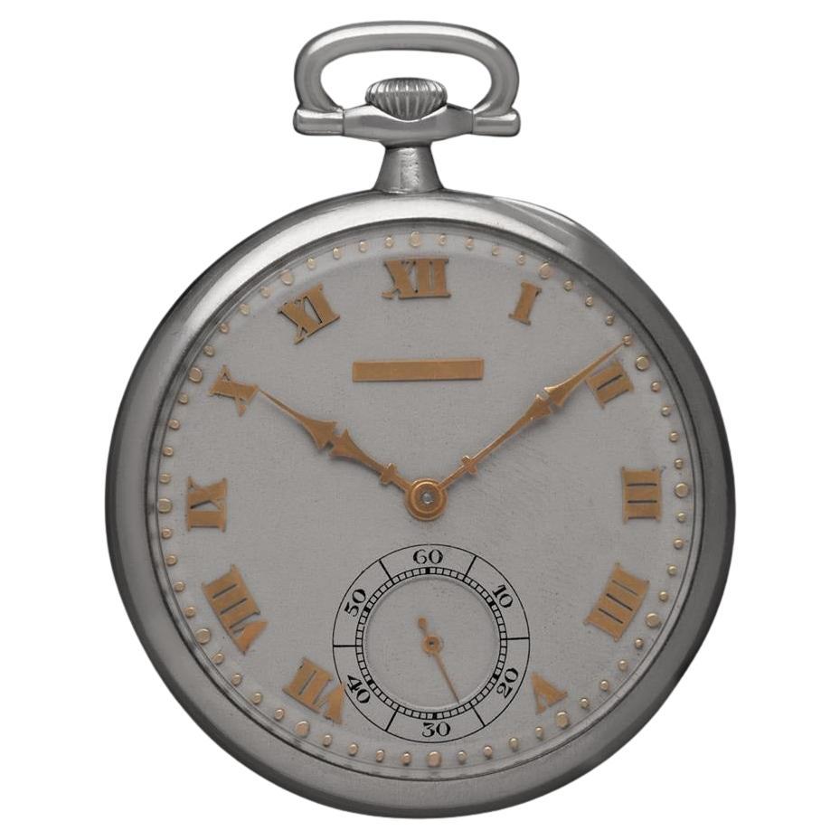 1914 Vacheron & Constantin for Merimont Mens Art Deco 44mm Pocket Watch Platinum For Sale