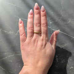 1915 18 Karat Yellow Gold Inscribed Antique Unisex Wedding Band Ring