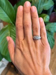 Old European Cut Diamond Antique 3-Stone Engagement Ring circa 1915