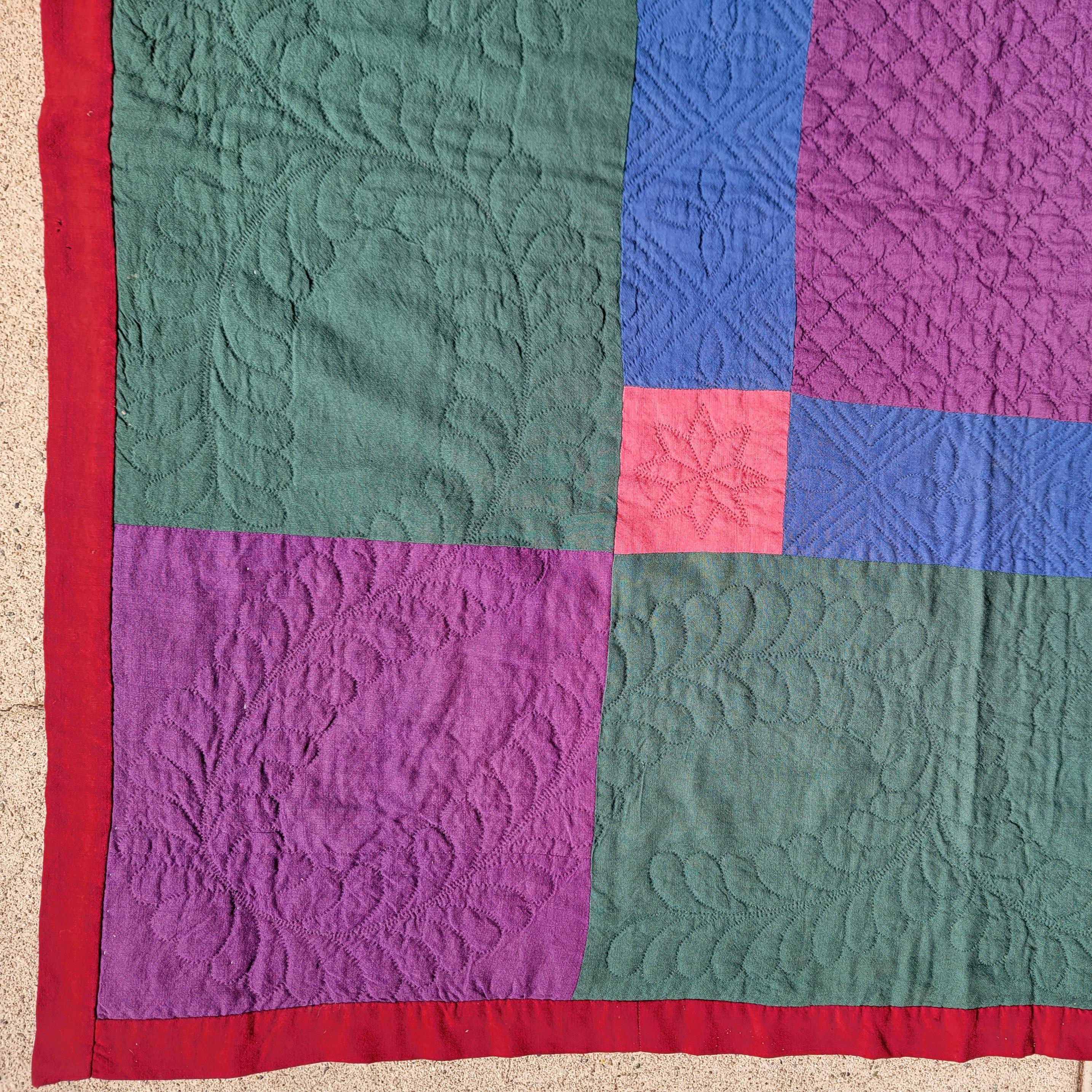 1915 Amish Wool Diamond in a Square Quilt 1