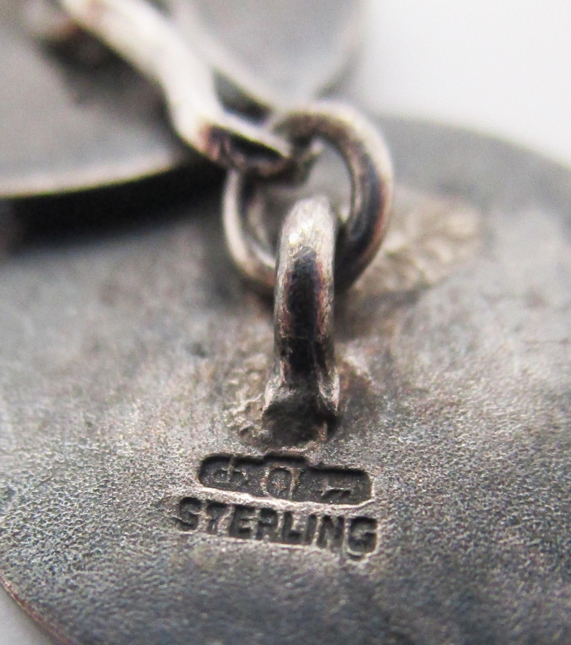 1915 Art Deco Sterling Silver Enamel Thundercloud Motif Cufflinks 4