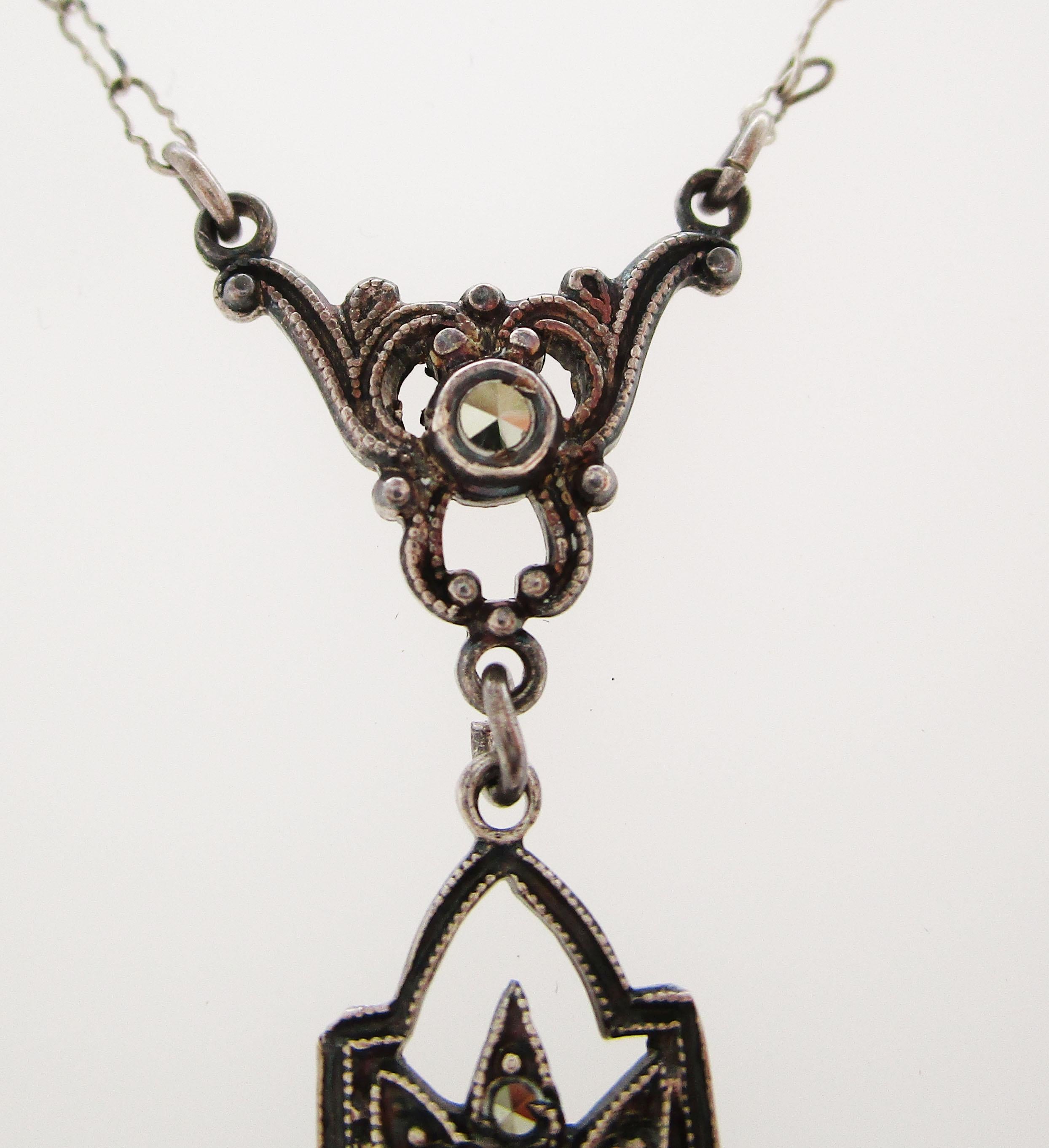 silver marcasite pendant