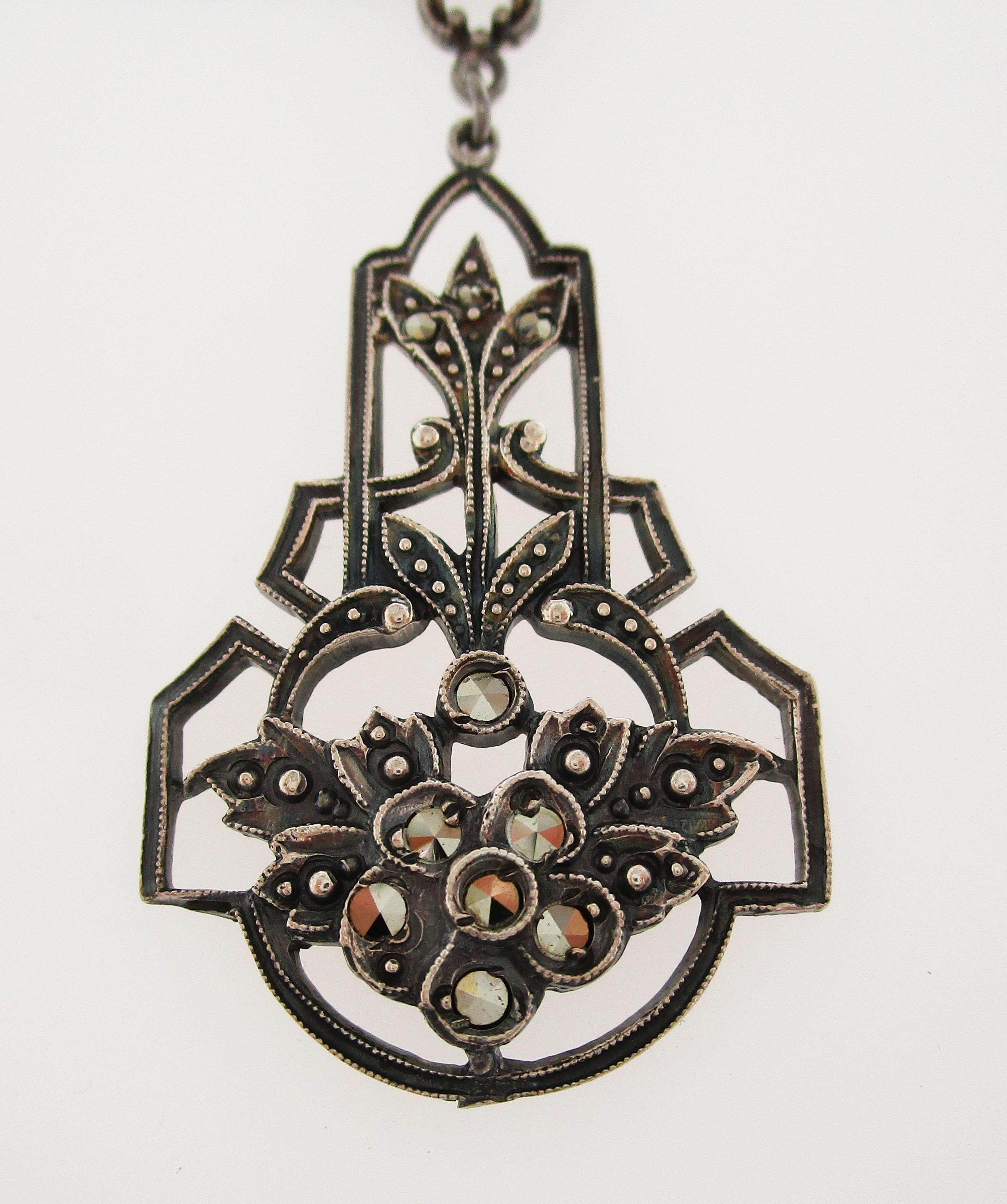 silver marcasite pendant