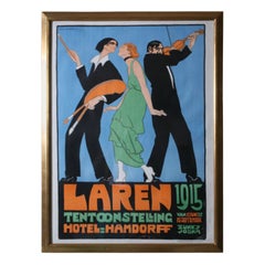 1915 Authentic Dutch Stone LIthographic Poster Tttled Lauren Custom Framed