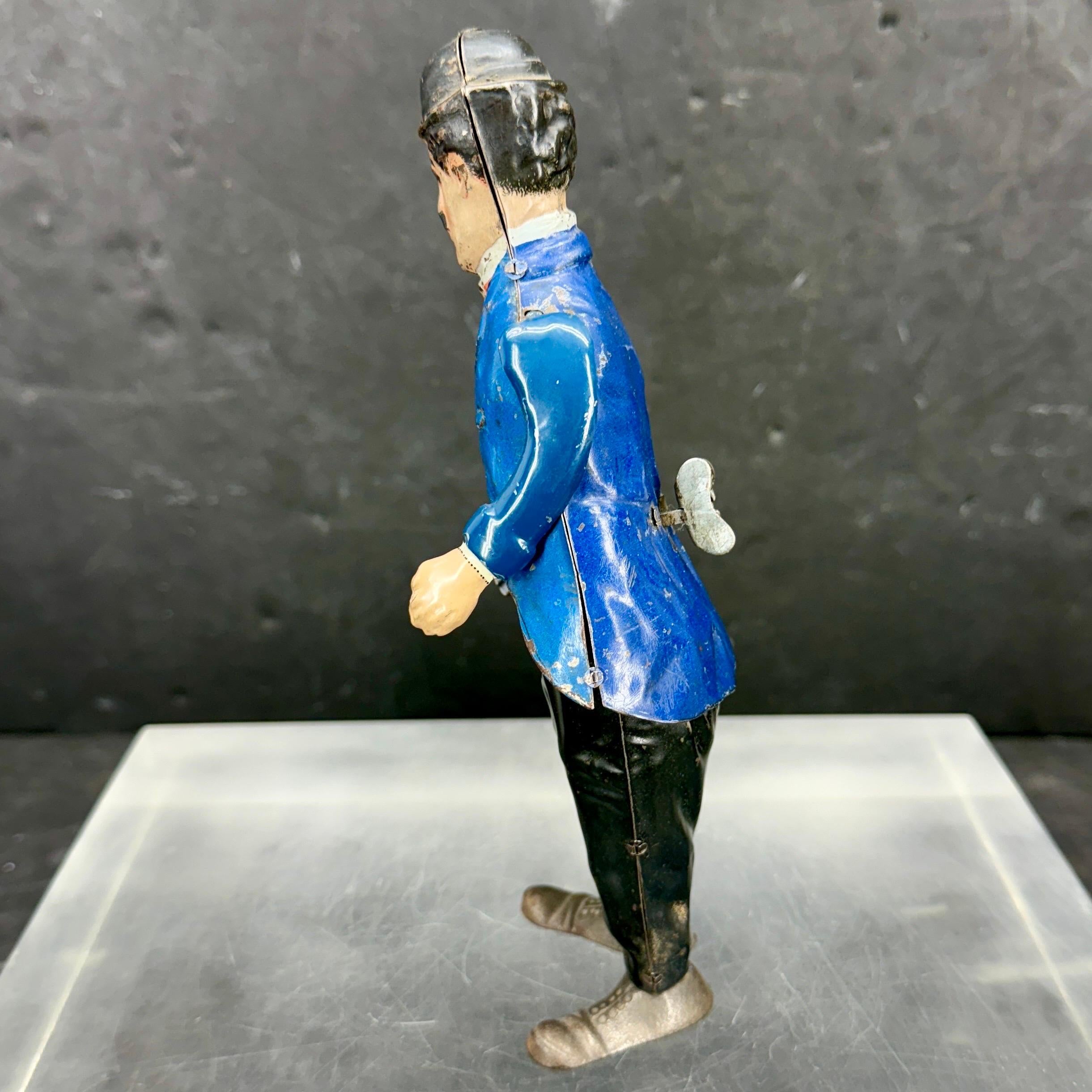 1915 I. A. B. Charlie Chaplin Litho en fer-blanc Figurine à remonter Jouet en vente 3