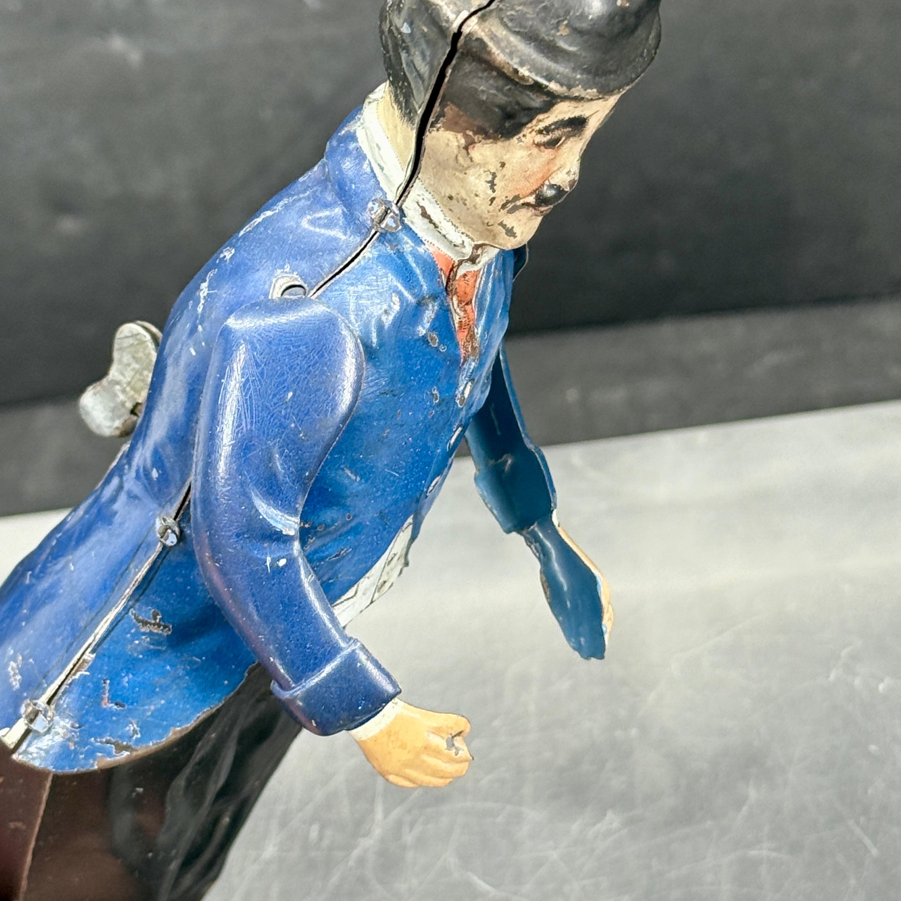1915 I. A. B. Charlie Chaplin Litho en fer-blanc Figurine à remonter Jouet en vente 5