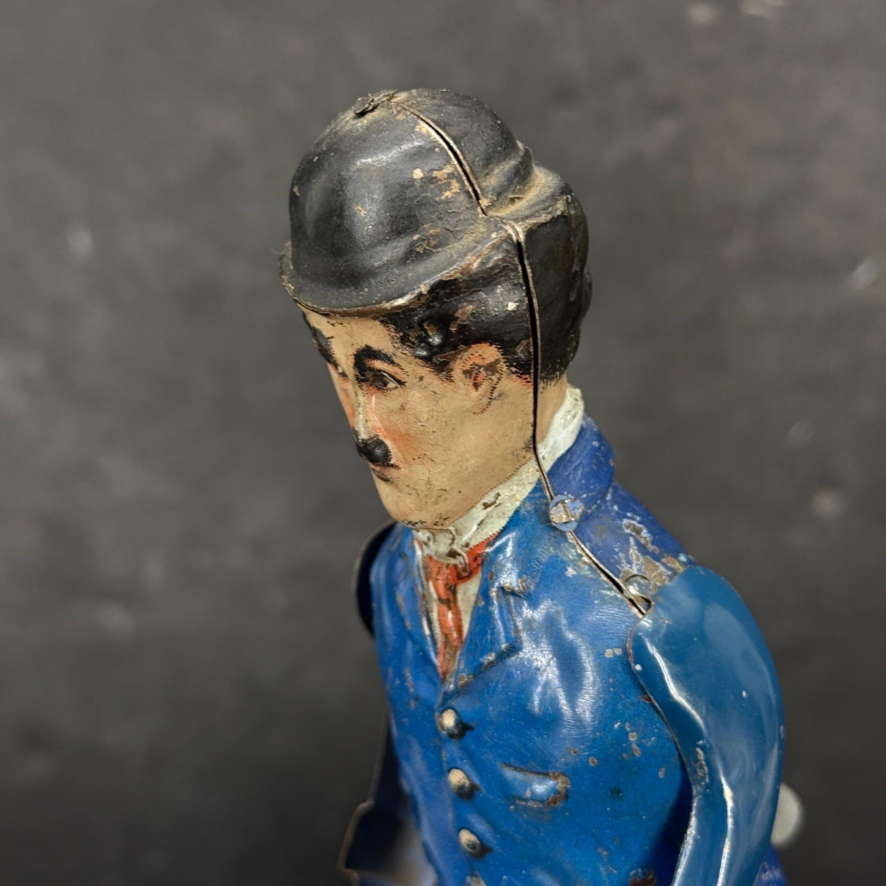 1915 I. A. B. Charlie Chaplin Litho en fer-blanc Figurine à remonter Jouet en vente 6
