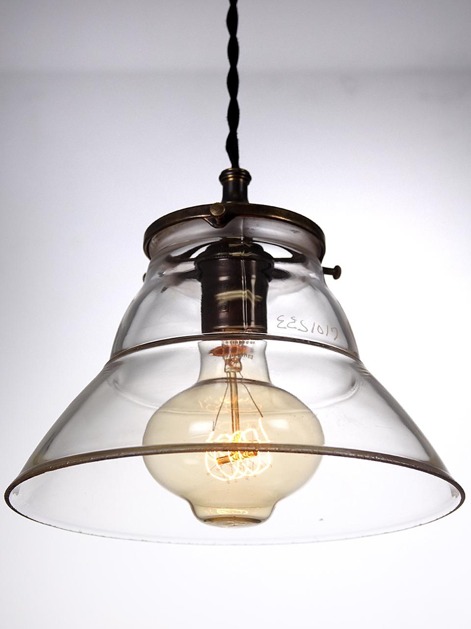 These are original Permaflex glass. I love that they have the factory serial number hand engraved on the upper panel. They are clean, elegant and take on a totally different character with the style of bulb used. We have a nice collection and have