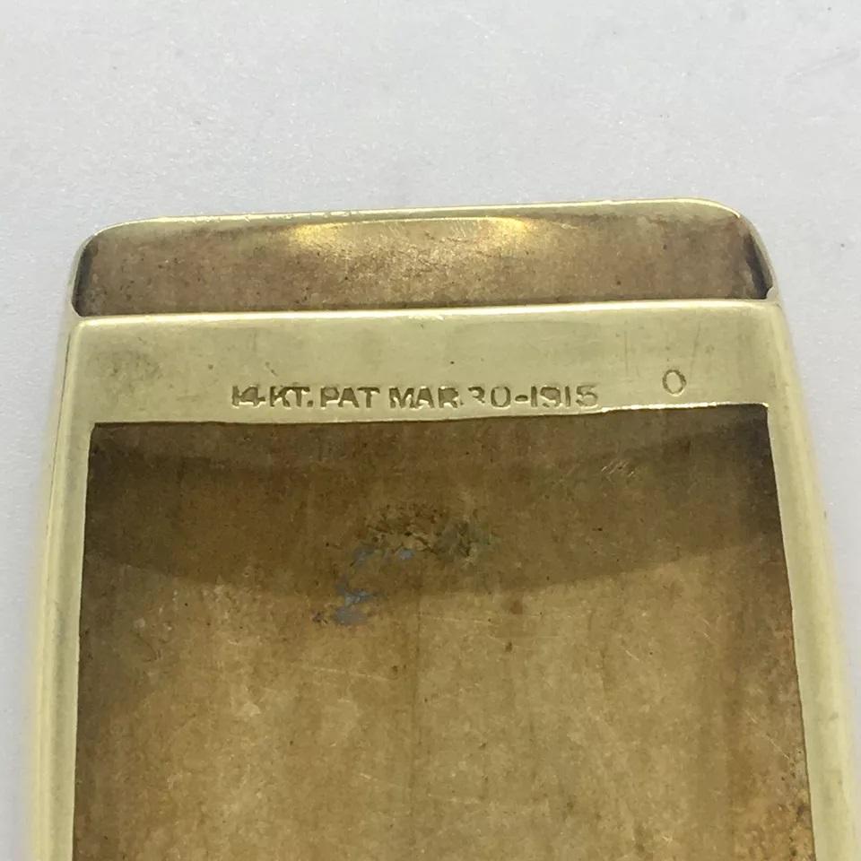 1915 Copyright 14k Yellow Solid Gold Belt Buckle Art Deco Era American 18.3 Gr In Good Condition For Sale In Los Angeles, CA