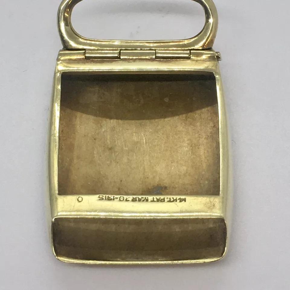 1915 Copyright 14k Yellow Solid Gold Belt Buckle Art Deco Era American 18.3 Gr For Sale 1