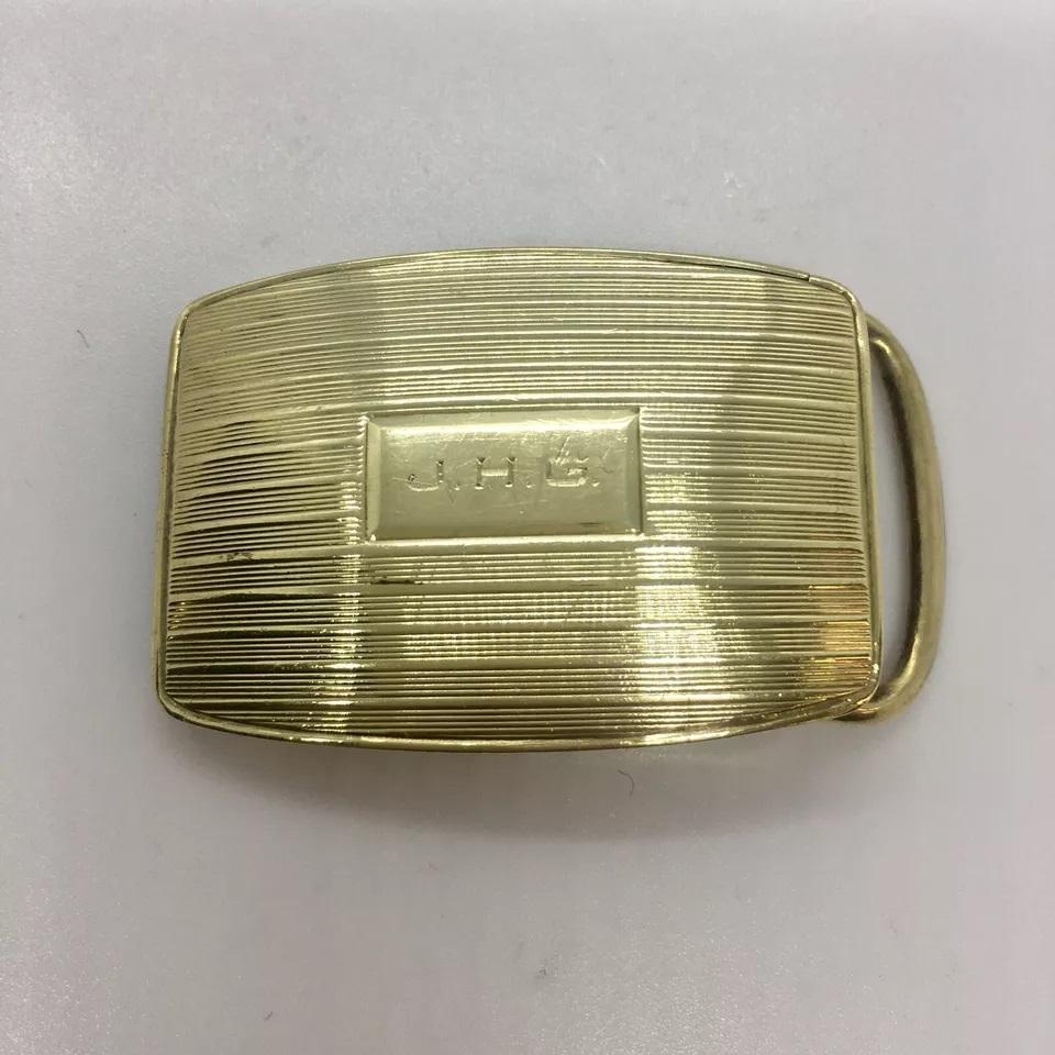 1915 Copyright 14k Yellow Solid Gold Belt Buckle Art Deco Era American 18.3 Gr For Sale 5