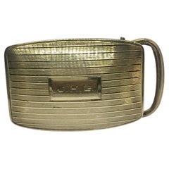 1915 Copyright 14k Yellow Solid Gold Belt Buckle Art Deco Era American 18.3 Gr