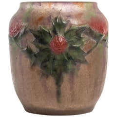 1915 Gabriel Argy-Rousseau Chardons Vase Pate de Verre Cameo Glass