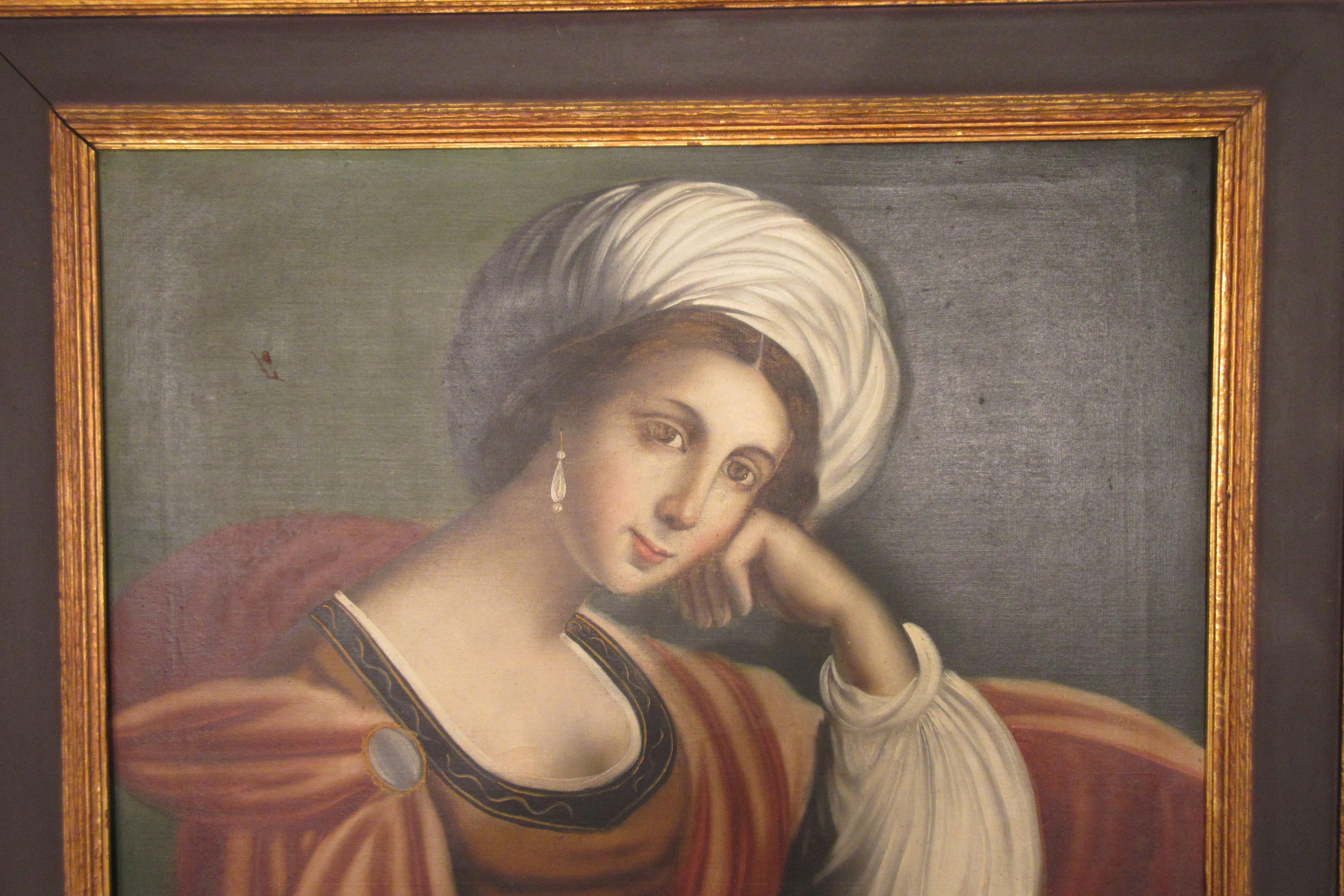 1915 Oil Painting of Sibilla Persica in Irving and Cason A. H. Davenport Frame 4