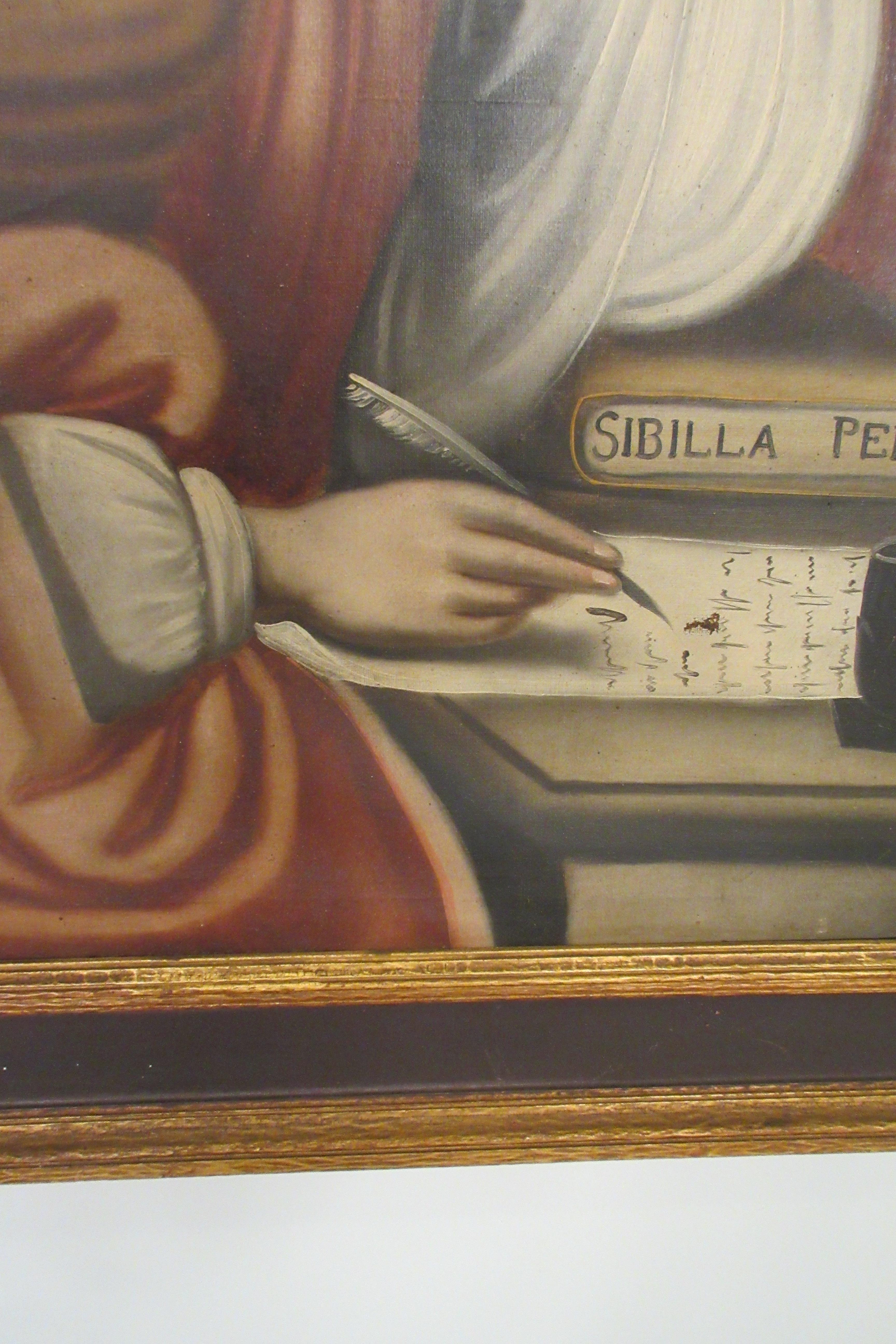 1915 Oil Painting of Sibilla Persica in Irving and Cason A. H. Davenport Frame 5